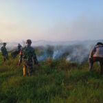Personel Gabungan Padamkan Kebakaran Lahan Gambut Di Mahang Baru