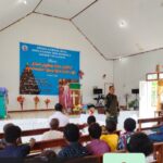 Pastikan Situasi Kondusif, Satgas Yonif 611/Awang Long Pos Jita Melaksanakan Pengamanan Gereja BIIP Kampung Noema