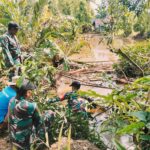 TNI dan Masyarakat Desa Kasarangan Bersatu Bersihkan Sungai Barabai, Wujudkan Kemanunggalan TNI-Rakyat