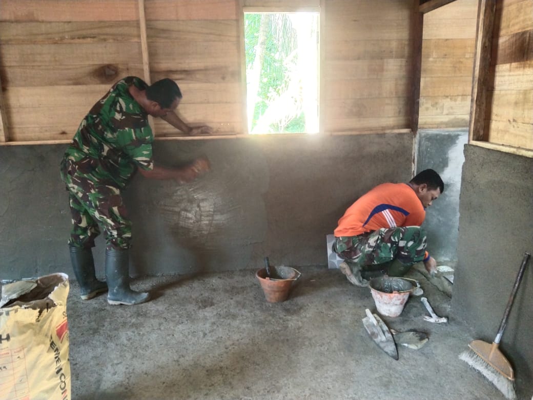 Program TMMD ke-124 Kodim 1002/HST Terus Genjot Rehab RTLH di Pengambau Hilir Luar