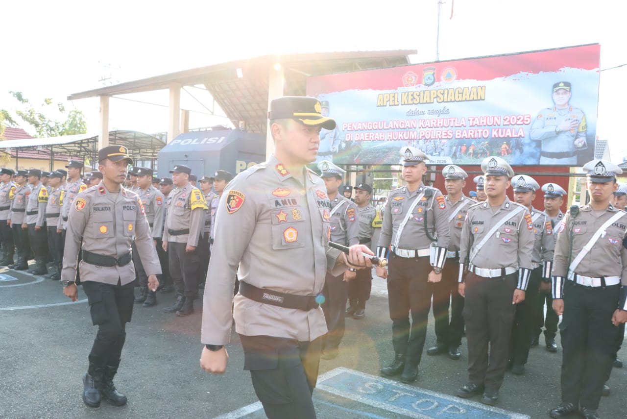 Polres Batola Gelar Apel Kesiapsiagaan Penanggulangan Karhutla 2025