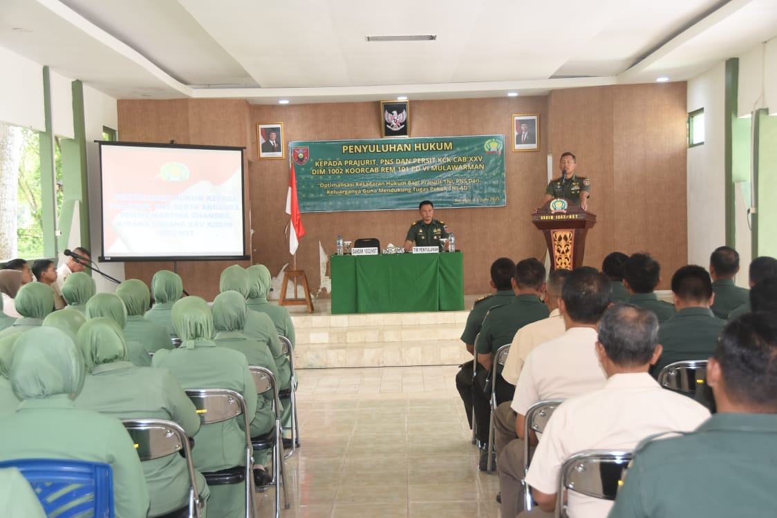 Cegah Pelanggaran, Kodim 1002/HST dan Persit Ikuti Penyuluhan Hukum Dari Kumdam VI/Mulawarman