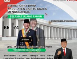 Sekretaris DPRD Kabupaten Barito Kuala Mengucapkan Selamat Ulang Tahun Presiden RI Prabowo Subianto