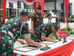 Perkuat Sinergi Hukum dan Pertahanan, Danrem 101/Ant Hadiri Penandatanganan Kerjasama Kodam dan Kejati