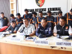 Polres Labuhanbatu Bongkar Komplotan Curanmor, 9 Pelaku Diamankan Bersama 6 Unit Sepeda Motor