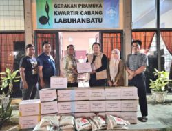 Bentuk Kepedulian Kades N-4 Robby Zoelpandi, Salurkan Bantuan ke Posko Pramuka Peduli Kwarcab Labuhanbatu