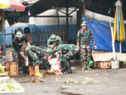 Momentum Hari Juang TNI AD : Pasar Kramat Jadi Sasaran Aksi Bersih Kodim 1002/HST