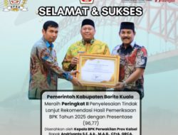 Raih Penghargaan Terbaik ke-2 se-Kalsel, Pimpinan dan Anggota DPRD Kab. Barito Kuala Ucapkan Selamat Kepada Pemkab. Batola