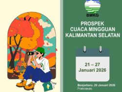 BMKG Rilis Prospek Cuaca Mingguan Kalimantan Selatan, Waspadai Potensi Gelombang Tinggi