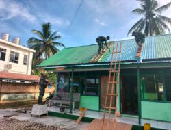 Koramil 1002-05/Pandawan Laksanakan Pembinaan Pangkalan Melalui Pengecetan Kantor