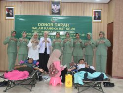 Semarak HUT ke-80 Persit, Persit Kodim 1002 HST Gelar Aksi Donor Darah