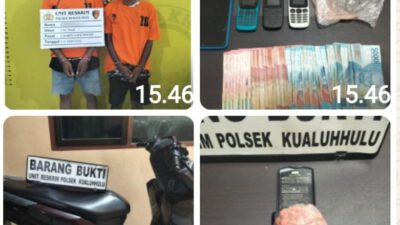 Polsek Kualuh Hulu Polres Labuhanbatu Ungkap Kasus Narkotika, Dua Pria Asal Tanjung Balai Diamankan