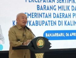 Terima Sertifikat Tanah Milik Pemerintah, Gubernur H. Muhidin Apresiasi Kinerja Kanwil ATR/ BPN Kalsel