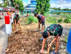 Percepat Pembangunan, Satgas dan Warga Tertibkan Material di Sekitar Jembatan