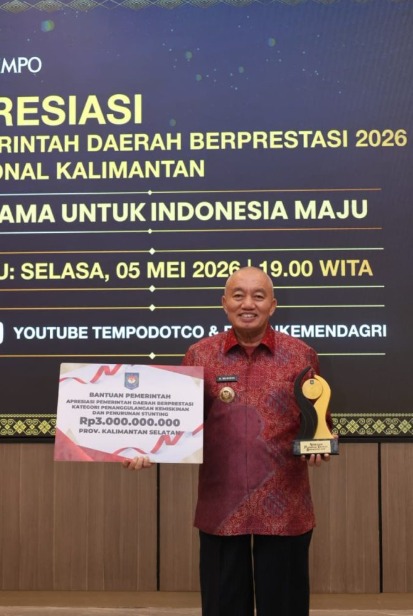 Gubernur H. Muhidin Raih Penghargaan Apresiasi Pemerintah Daerah Berprestasi 2026