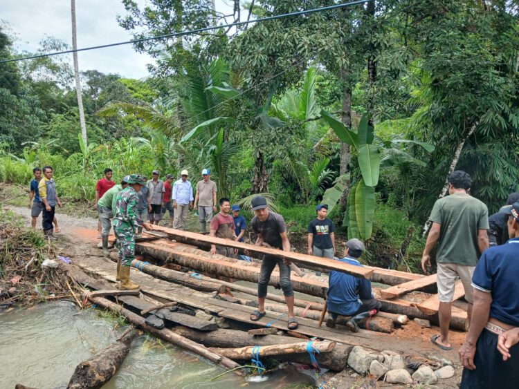Jembatan Darurat di Batang Alai Timur