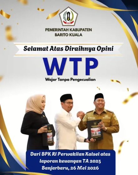 Barito Kuala Kembali Raih Opini WTP
