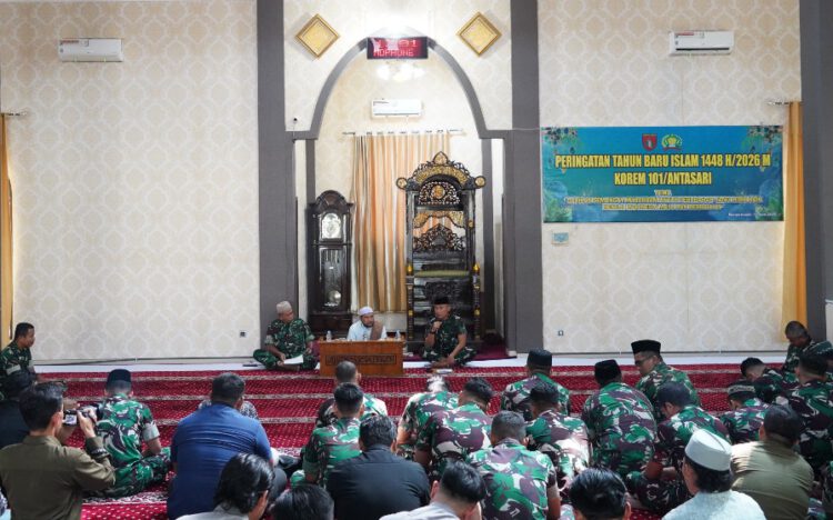 Sambut Tahun Baru Islam 1448 H, Danrem 101/Ant Ajak Prajurit Tingkatkan Keimanan dan Disiplin Prajurit
