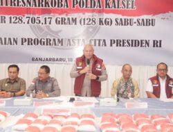 Polda Kalsel Sita 128 Kg Sabu Senilai Rp.231 Miliar, Lima Tersangka Jaringan Internasional Ditangkap