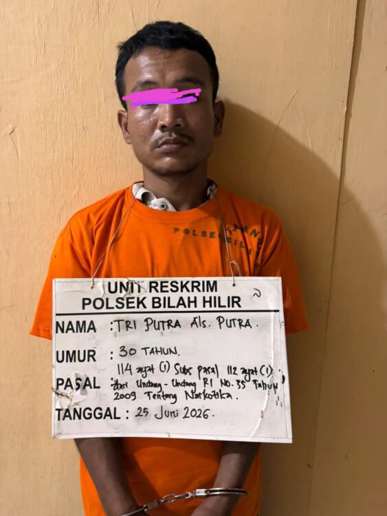 Pria di Kampung Padang Diamankan Polsek Bilah Hilir Bersama Barang Bukti