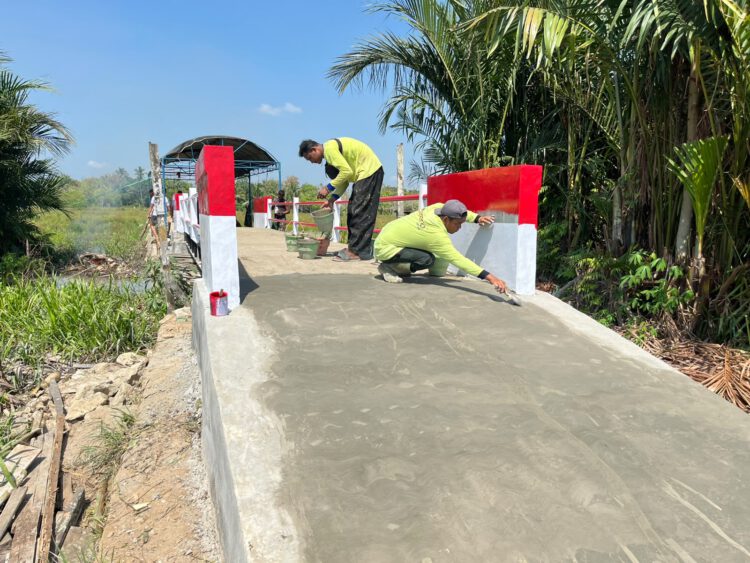Merah Putih Hiasi Empat Jembatan, Kodim 1002/HST Percepat Tahap Penyelesaian
