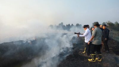 Gubernur H. Muhidin Bersama Jajaran Forkopimda Turun Langsung Padamkan Api Karhutla di Kawasan Pengayuan Banjarbaru
