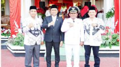 Wabup Labuhanbatu Pimpin Upacara Penurunan Bendera, Paskibraka Tuntaskan Tugas dengan Khidmat