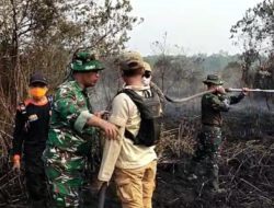 Dandim 1001/HSU Turun Langsung Padamkan Kebakaran Lahan di Desa Pulau Damar