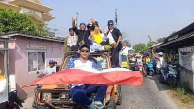 Ribuan Simpatisan Meriahkan Pawai Akbar Siman Sagita Samyong Menjelang Pilkades Cipayung