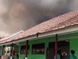 Kebakaran Lahan Mendekati SMAN 1 Alalak, Api Terlihat di Belakang Politeknik Hasnur