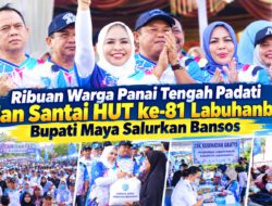 Ribuan Warga Panai Tengah Padati Jalan Santai HUT ke-81 Labuhanbatu, Bupati Maya Salurkan Bansos