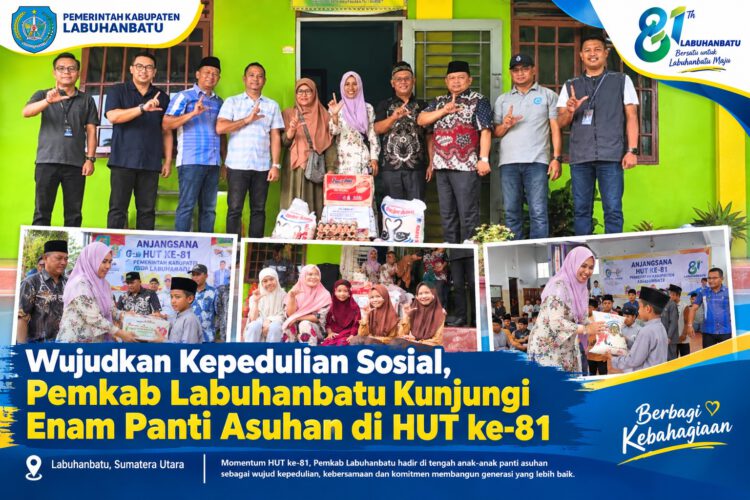 Wujudkan Kepedulian Sosial, Pemkab Labuhanbatu Kunjungi Enam Panti Asuhan di HUT ke-81