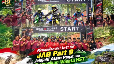 Meriahkan HUT ke-81 TNI, JAB Part 9 Jelajahi Alam Pagat dan Promosikan Wisata HST