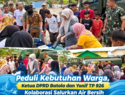 Peduli Kebutuhan Warga, Ketua DPRD Batola dan Yonif TP 926 Kolaborasi Salurkan Air Bersih
