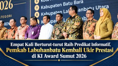 Empat Kali Berturut-turut Raih Predikat Informatif, Pemkab Labuhanbatu Kembali Ukir Prestasi di KI Award Sumut 2026