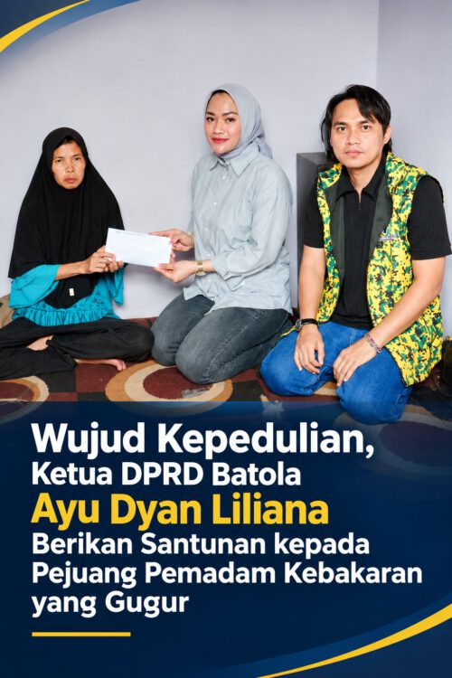 Wujud Kepedulian, Ketua DPRD Batola Ayu Dyan Liliana Berikan Santunan kepada Pejuang Pemadam Kebakaran yang Gugur