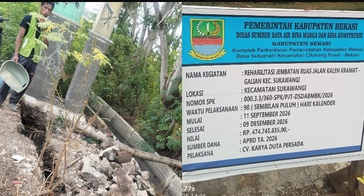 Sorotan Proyek Rehabilitasi Jembatan Kalen Kramat‑Galian, Sukawangi, Kabupaten Bekasi
